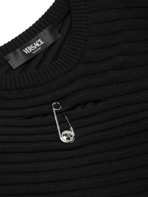 Versace safety-pin sweater - Black