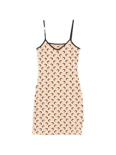 Marine Serre Moon-print mini dress - Neutrals - zdjęcie produktu nr 1