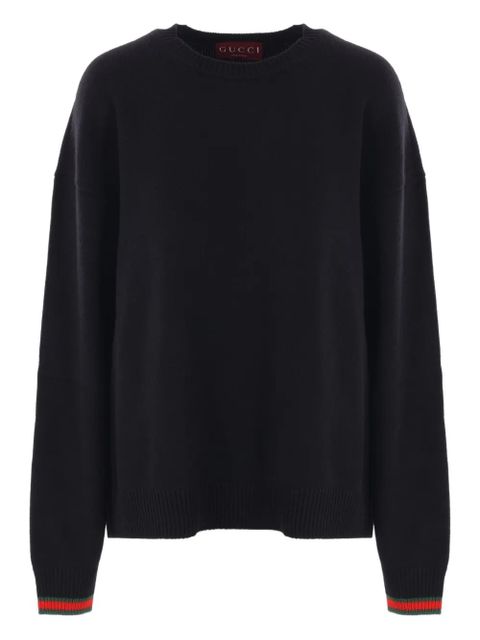Gucci Web Stripe-trimmed sweater - Black - zdjęcie produktu nr 1