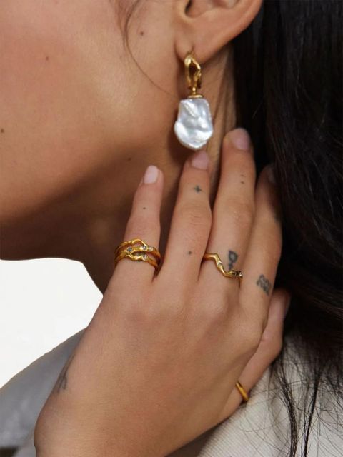 Monica Vinader Keshi pearl hoop earrings - Gold - zdjęcie produktu nr 2