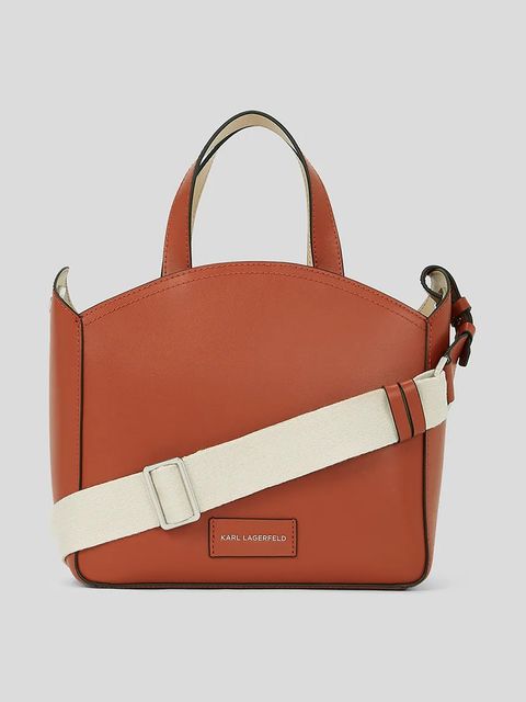 Karl Lagerfeld torebka skórzana K/CIRCLE kolor czerwony A1W30058