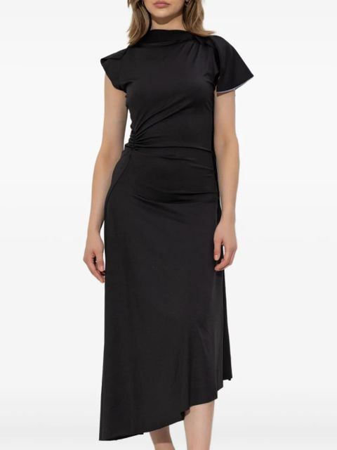 Victoria Beckham asymmetrical draped dress - Black