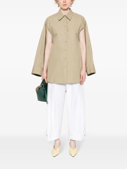 Jil Sander poplin cotton trousers - White - zdjęcie produktu nr 2