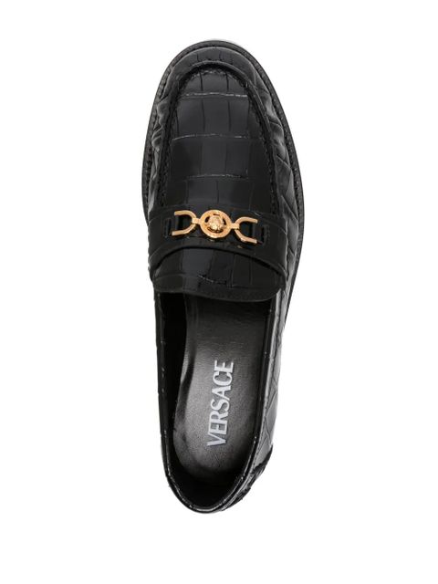 Versace Medusa '95 crocodile-embossed loafers - Black