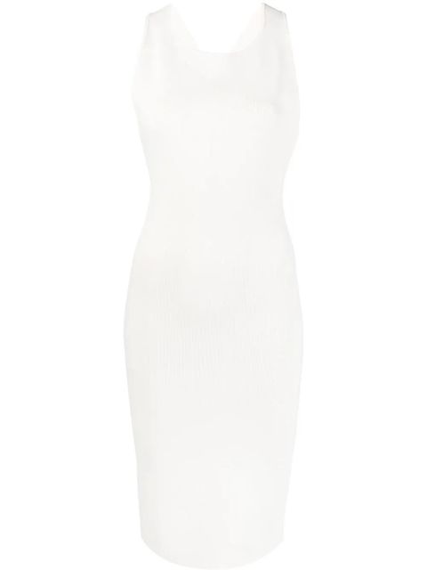 Yves Salomon ribbed cross-strap midi dress - White - zdjęcie produktu nr 1