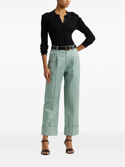 Lauren Ralph Lauren pleated turn-up trousers - Green - zdjęcie produktu nr 2