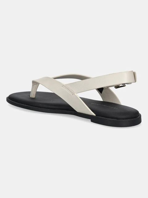 Tommy Hilfiger sandały skórzane COLOR BLOCK THONG FLAT SANDAL damskie kolor beżowy FW0FW08883 - zdjęcie produktu nr 2