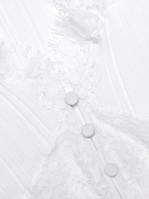 Self-Portrait lace trim top - White