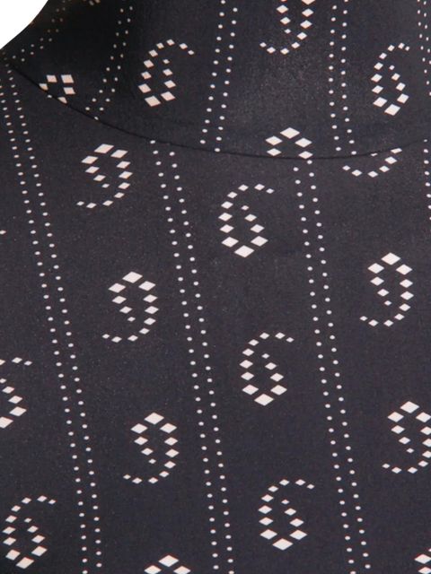 Tory Burch geometric-print turtleneck top - Blue