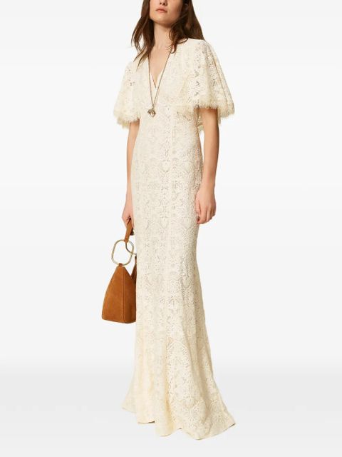 TWINSET maxi lace dress - Neutrals - zdjęcie produktu nr 2