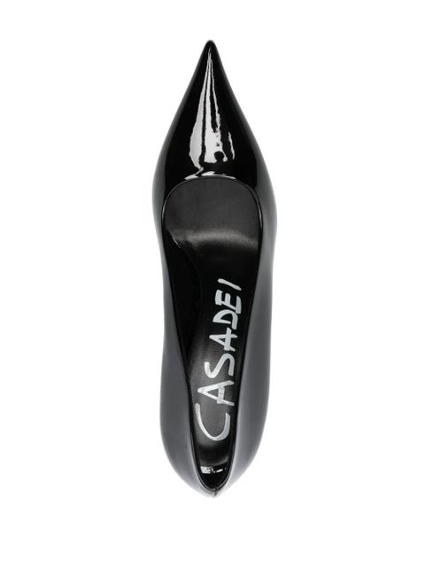 Casadei Elodie 80mm patent-leather pumps - Black