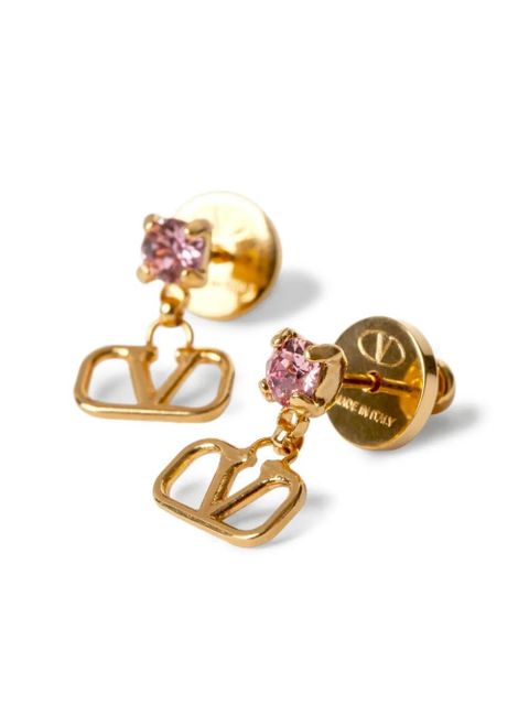 Valentino Garavani VLogo Signature crystal-embellished earrings - Gold - zdjęcie produktu nr 2