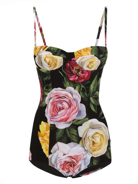 Dolce & Gabbana DNA floral-print swimsuit - Black - zdjęcie produktu nr 1