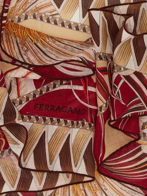 Ferragamo diamond-shaped floral-print scarf - Neutrals