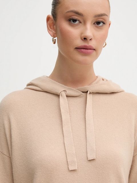 United Colors of Benetton sweter z dodatkiem wełny damski kolor beżowy lekki 102HE203V