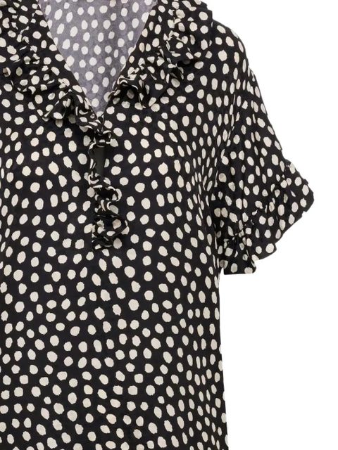Chloé ruffled polka-dot dress - Black