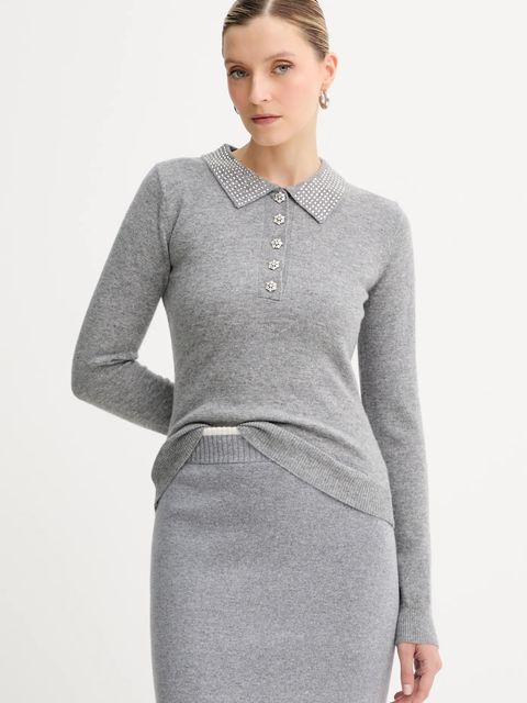 Fracomina sweter wełniany damski kolor szary lekki FR25WT7005K53201 - zdjęcie produktu nr 1