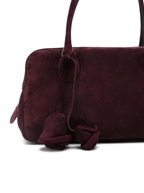 Magda Butrym Brigitte flower-charm suede tote bag - Purple