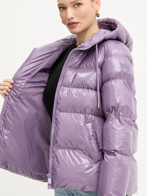 Pinko kurtka kolor fioletowy zimowa 101597 A2P7
