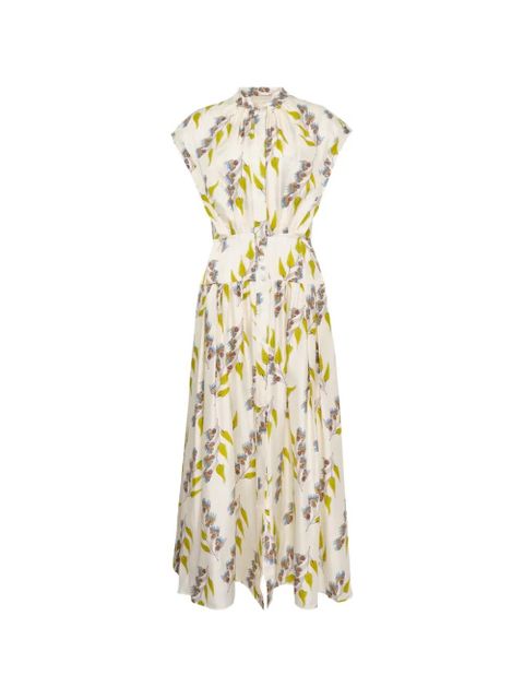 Ulla Johnson Lausanne button floral midi dress - Neutrals - zdjęcie produktu nr 1