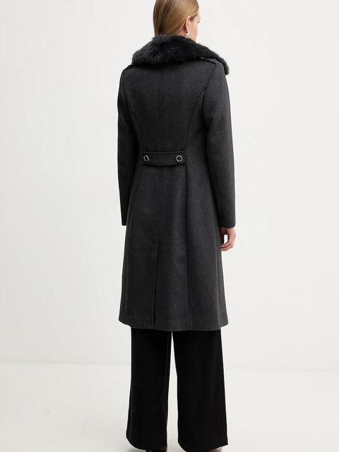 Guess płaszcz z dodatkiem wełny KAROLE kolor szary W5BL19 W2642