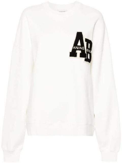 ANINE BING Miles logo-patch cotton sweatshirt - White - zdjęcie produktu nr 1