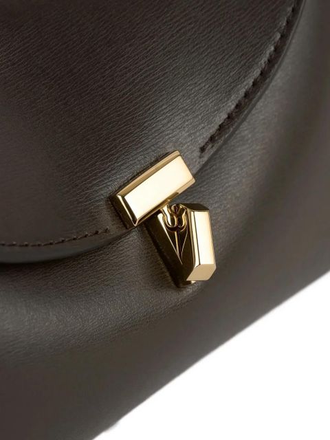 TOTEME Mini T-lock leather clutch bag - Brown