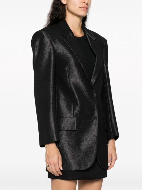 Sportmax single-breasted metallic-finish blazer - Black