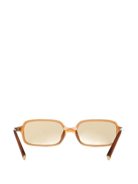 Miu Miu logo-lettering rectangle-frame sunglasses - Neutrals