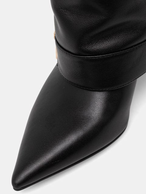 Answear.LAB kozaki skórzane kolor czarny na szpilce