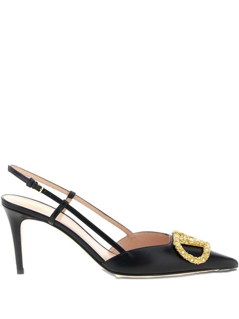 Valentino Garavani 80mm VLogo Signature slingback pumps - Black