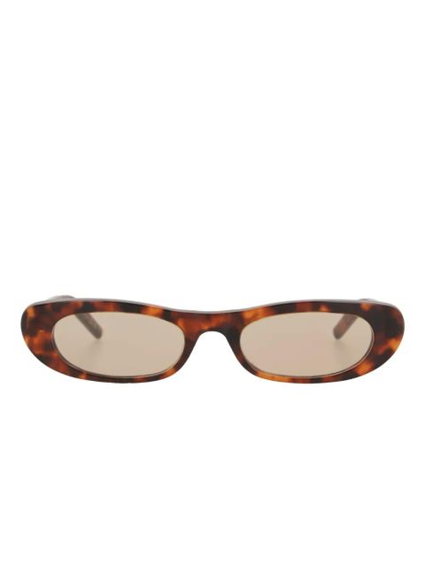 Saint Laurent tortoiseshell oval-frame sunglasses - Brown