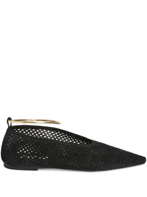 Jil Sander perforated-suede ballerina - Black - zdjęcie produktu nr 1