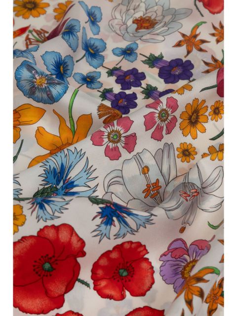 Gucci floral-print silk scarf - White