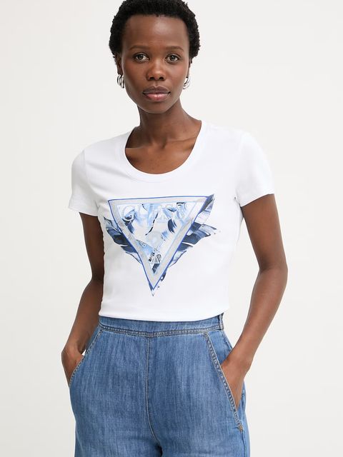 Guess T-shirt damski bawełniany z elastanem - zdjęcie produktu nr 2