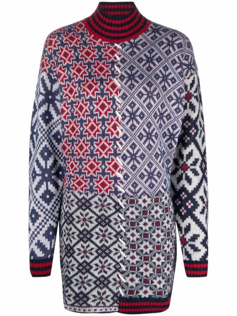 Golden Goose patchwork-detail roll neck dress - White - zdjęcie produktu nr 1