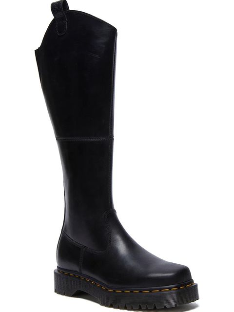 Dr. Martens kozaki skórzane Amaayah Hi damskie kolor czarny na platformie DM31947001