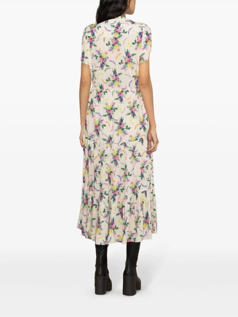 Zadig&Voltaire Razy floral-print midi dress - Neutrals