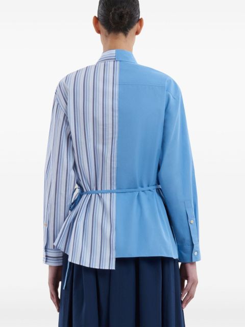 Marni panelled half-and-half cotton shirt - Blue - zdjęcie produktu nr 2