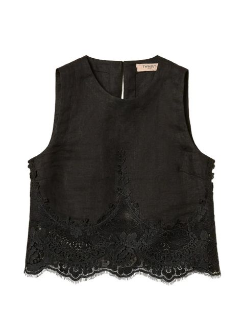 TWINSET lace-detail top - Black - zdjęcie produktu nr 1