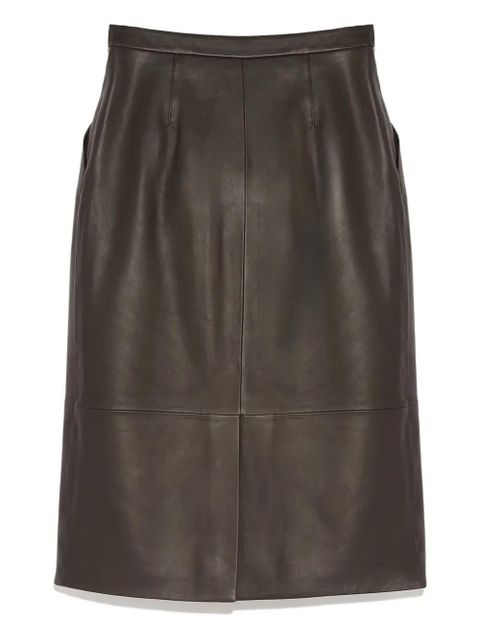 Yves Salomon leather midi skirt - Brown - zdjęcie produktu nr 2