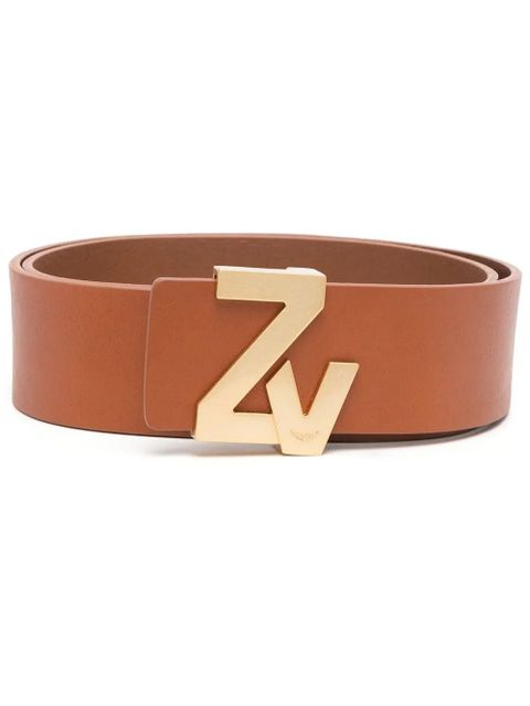 Zadig&Voltaire logo-plaque leather belt - Brown - zdjęcie produktu nr 1