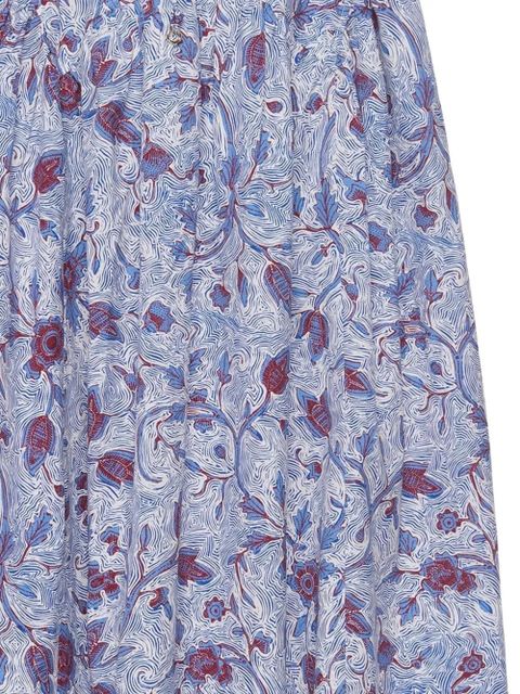Ulla Johnson Rosen Midi floral-print drawstring skirt - White - zdjęcie produktu nr 2