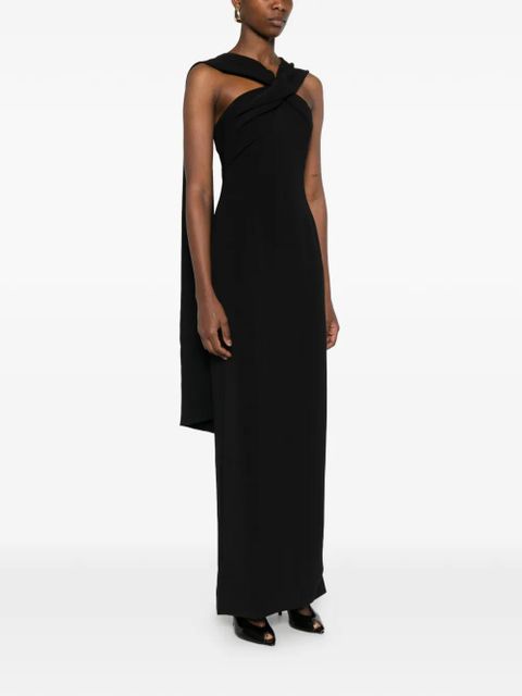 Solace London Rona twisted maxi dress - Black