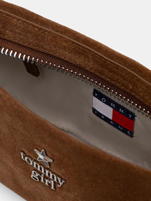 Tommy Jeans torebka skórzana kolor brązowy AW0AW18309