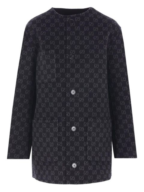 Gucci gg motif patch-pocket coat - Black - zdjęcie produktu nr 2