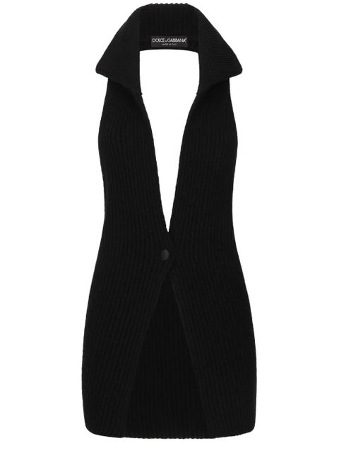 Dolce & Gabbana fisherman's rib-knit wool vest - Black - zdjęcie produktu nr 1