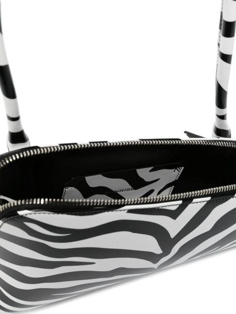The Attico Sunrise zebra-print shoulder bag - Black
