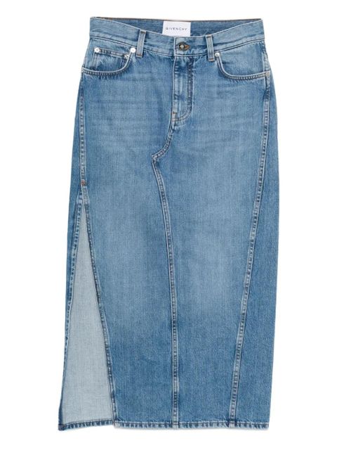 Givenchy side-split denim mid-lenght straight skirt - Blue - zdjęcie produktu nr 1