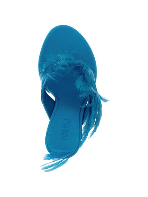 Paris Texas Lidia feather thong mules - Blue - zdjęcie produktu nr 1